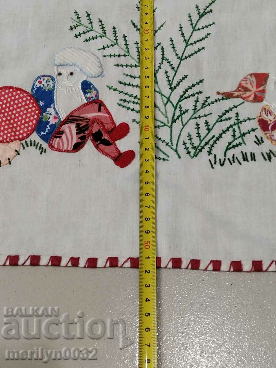 Old embroidered nursery wall tapestry panel, rug - 6 Old embroidered nursery wall tapestry panel, rug - 6