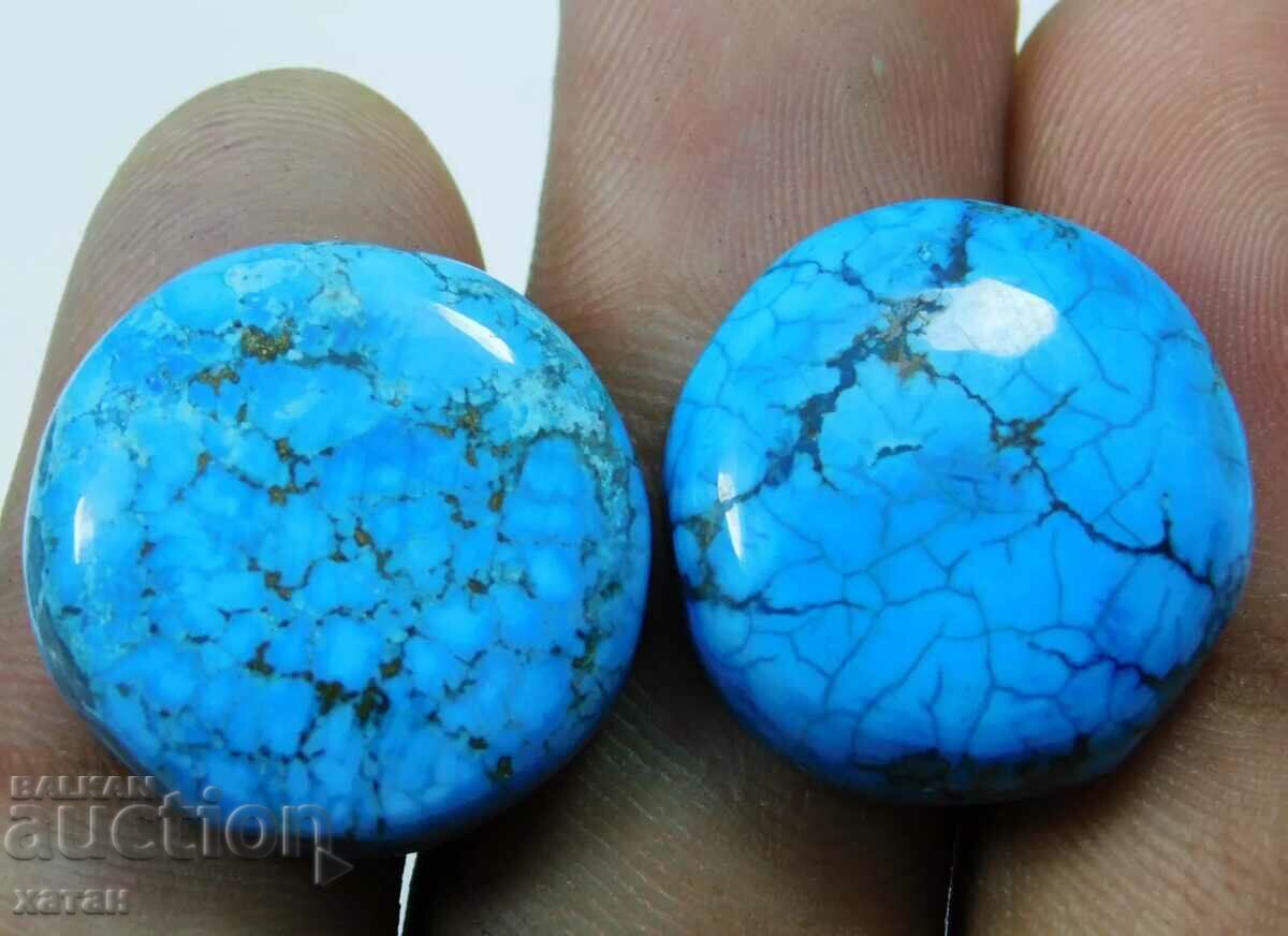 BZC! 51.85 ct. natural turquoise 2 pcs. cabochon set of 1 pc.!