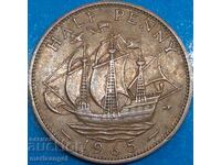 Marea Britanie 1/2 Penny 1965 Elisabeta a II-a Bronz