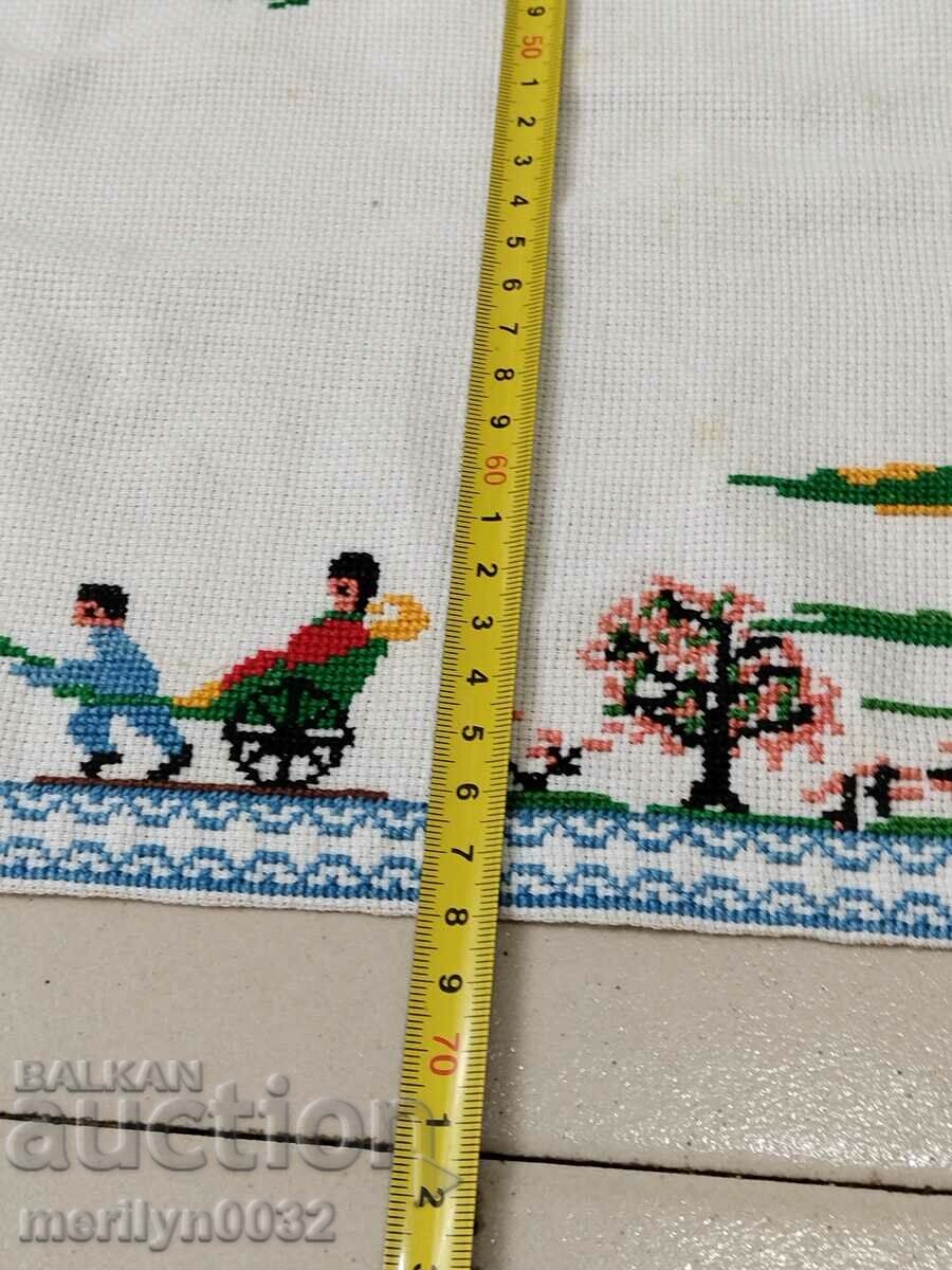 Old plaid with embroidery tablecloth - 5 Old plaid with embroidery tablecloth - 5