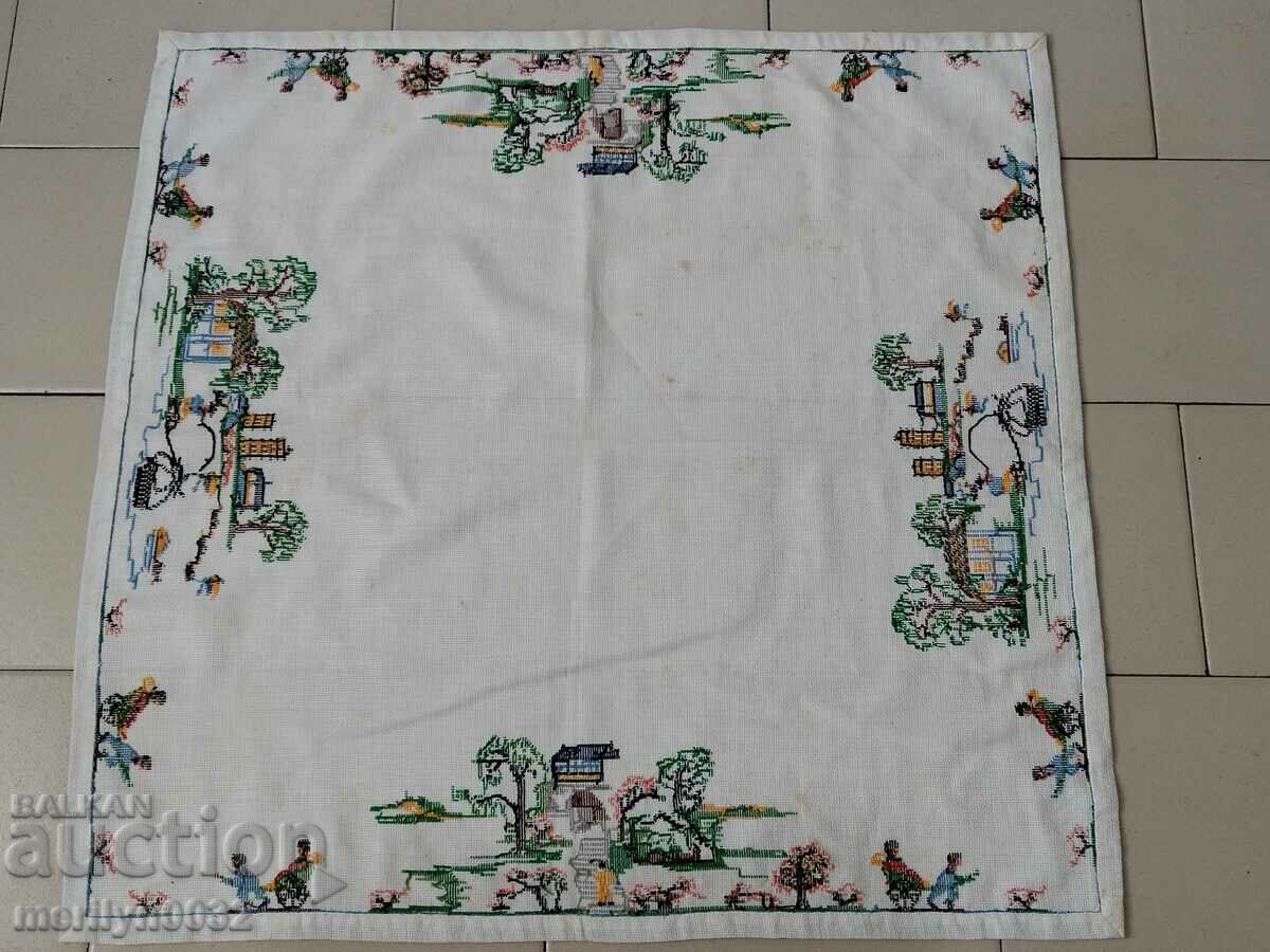 Old plaid with embroidery tablecloth - 6 Old plaid with embroidery tablecloth - 6