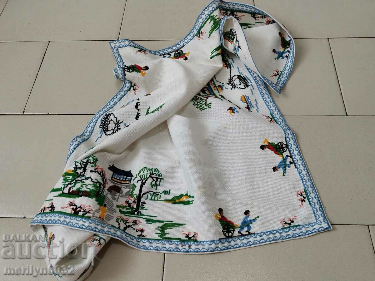 Old plaid with embroidery tablecloth - 7 Old plaid with embroidery tablecloth - 7