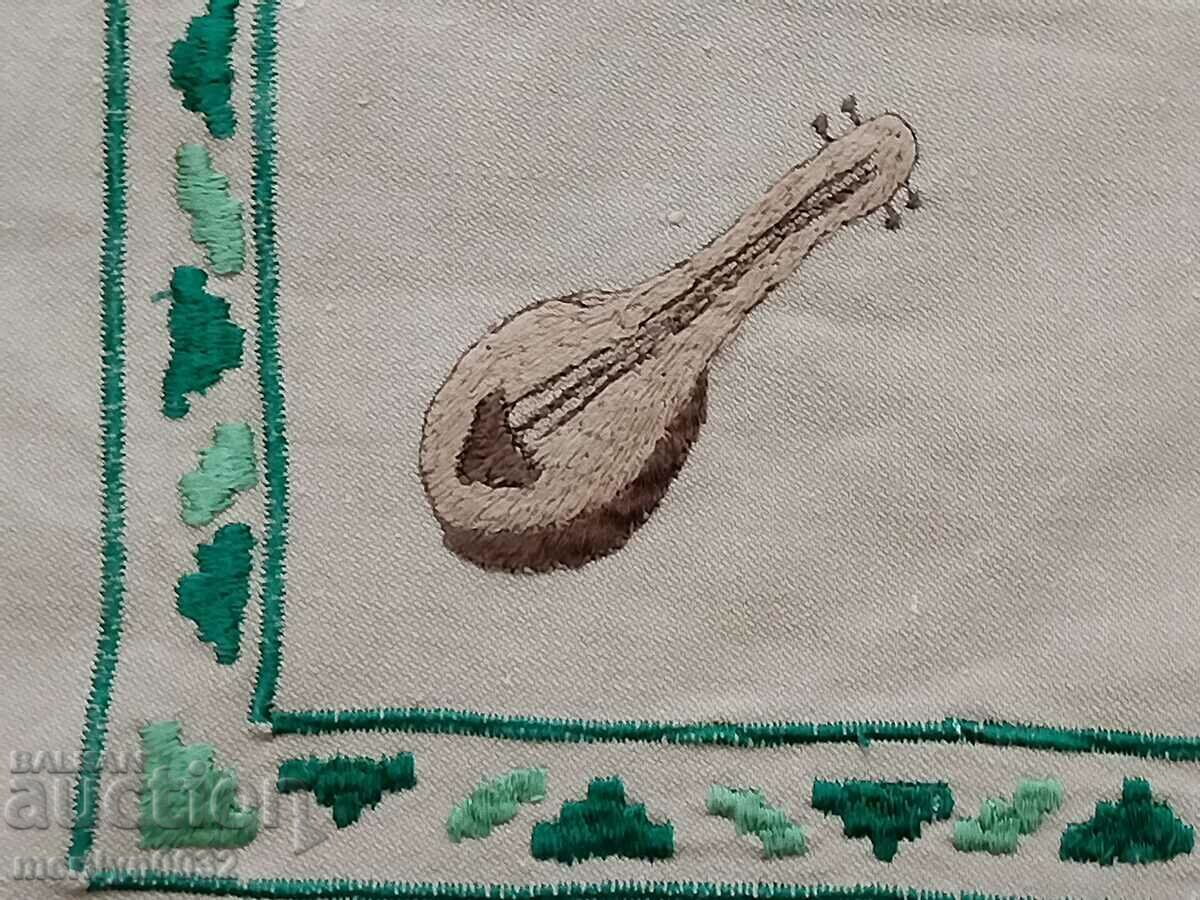 Old plaid with embroidery tablecloth - 5