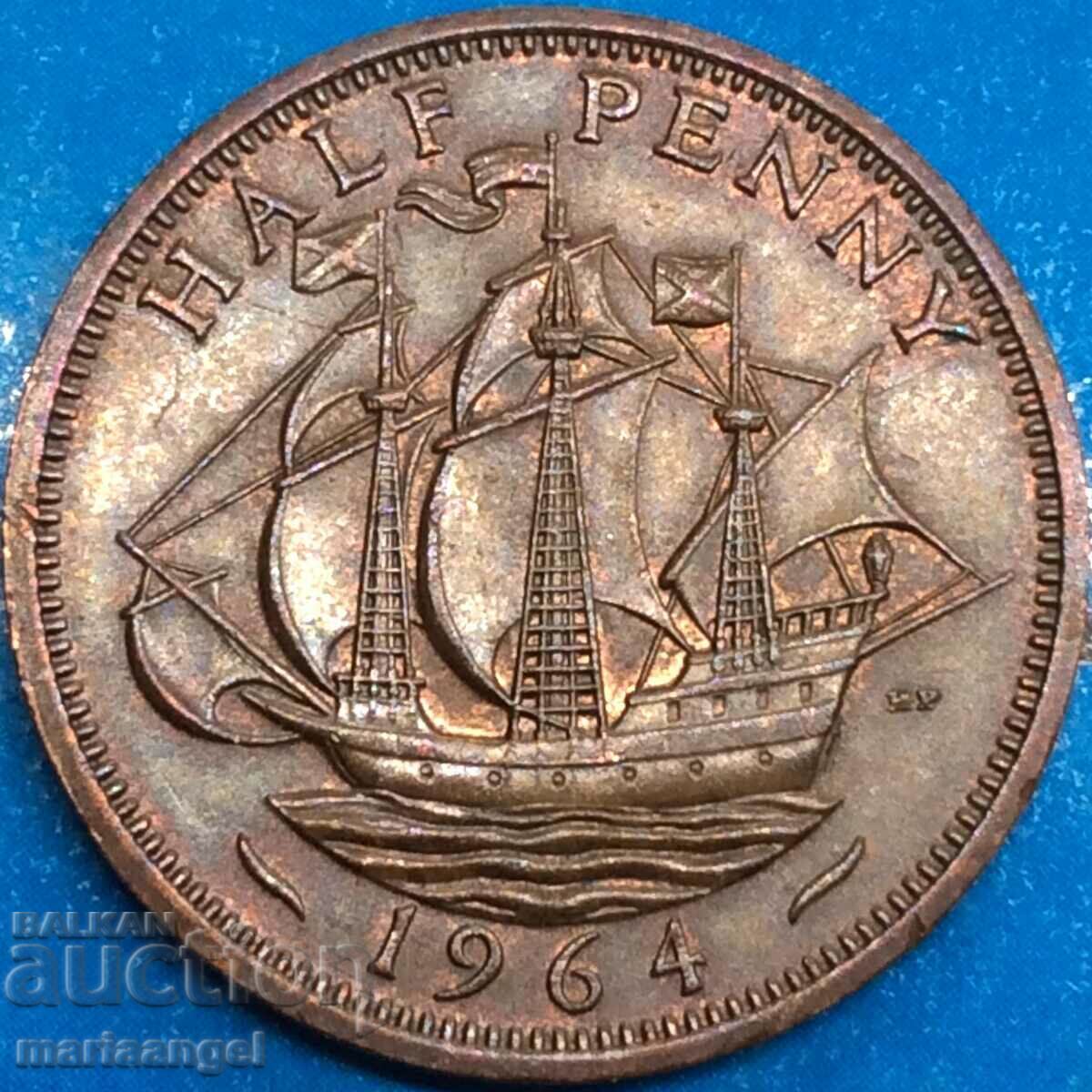 Marea Britanie 1/2 Penny 1964 Elisabeta a II-a Bronz