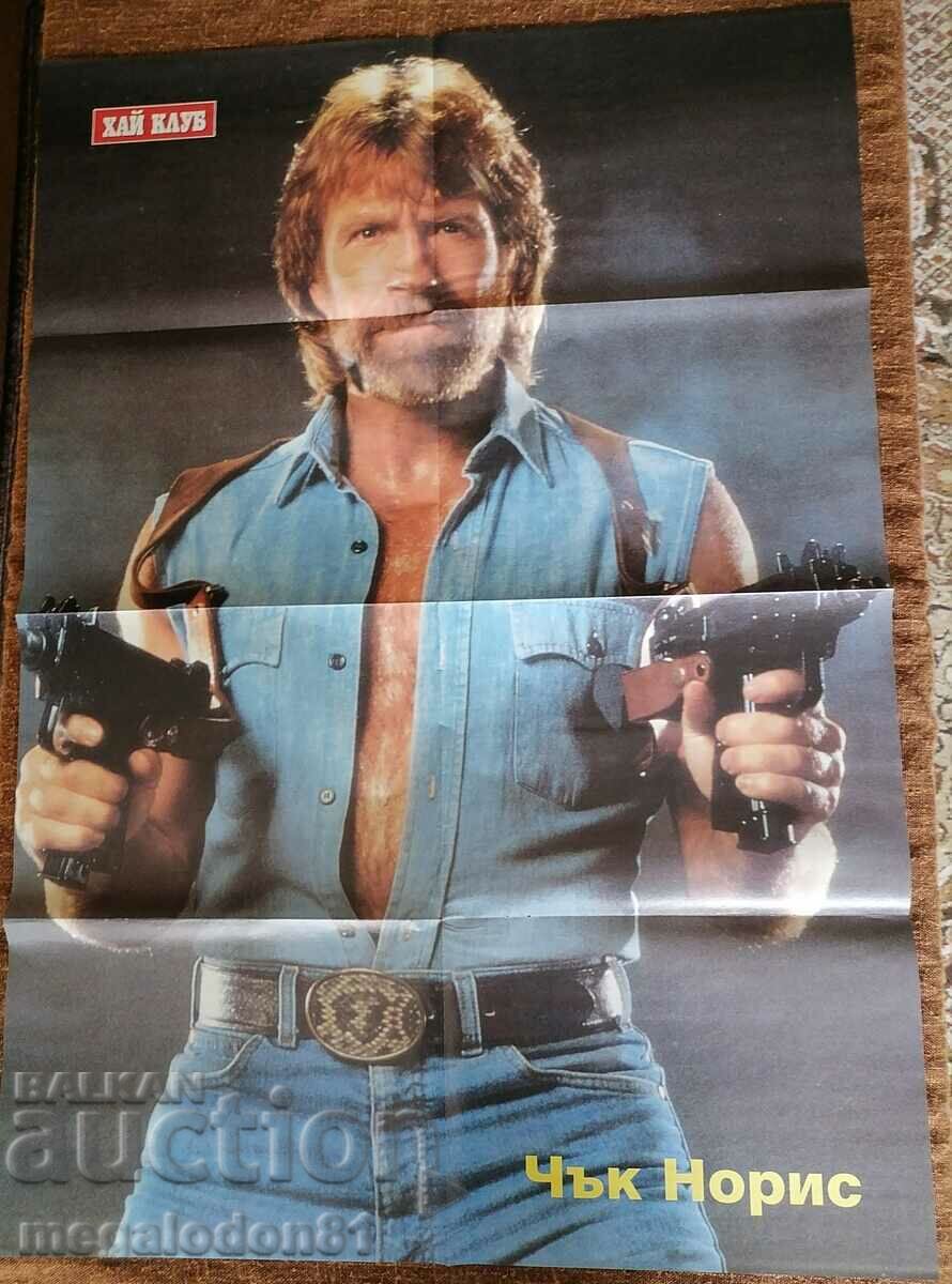 Double poster from "High Club" magazine - Chuck Norris, group "P.I.F."