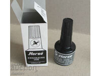 Pad ink for pad stamps, black, newly sealed