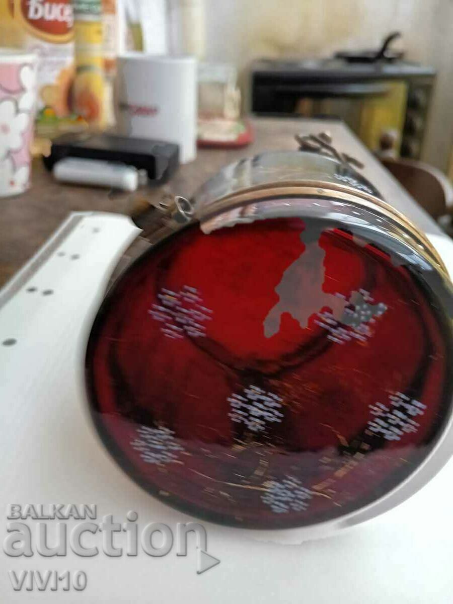 Livrarea Cutie de bijuterii antic, Boemia, cristal Livrarea Cutie de bijuterii antic, Boemia, cristal