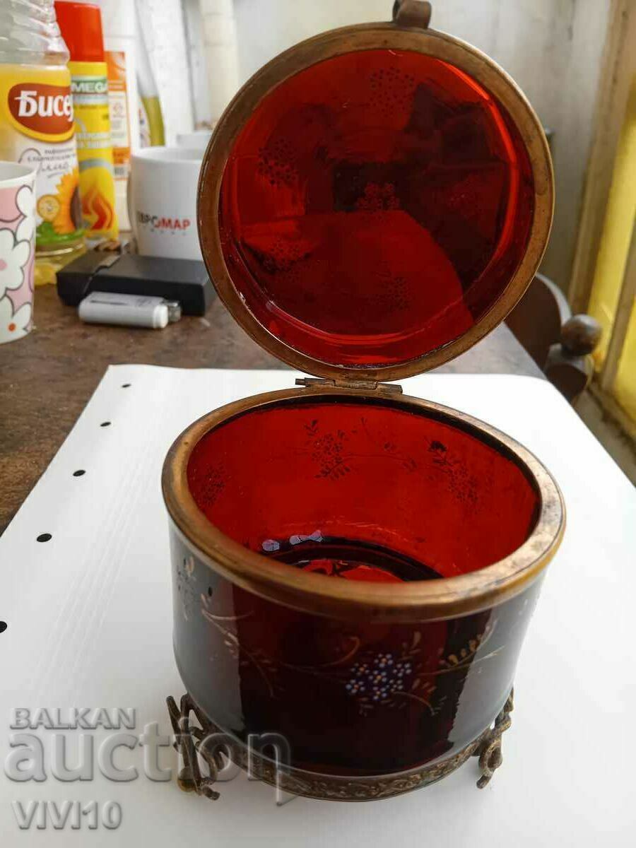 Cutie de bijuterii antic, Boemia, cristal - 5 Cutie de bijuterii antic, Boemia, cristal - 5