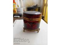 Antique jewelry box, Bohemia, crystal