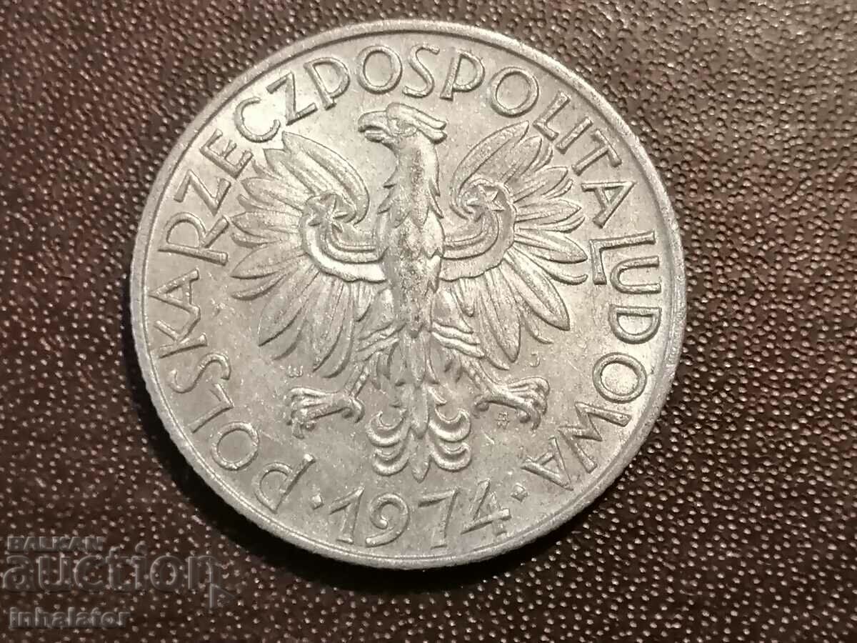 5 zlotys 1974 Poland Aluminum