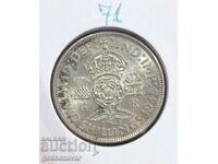 Great Britain 2 Shillings 1945 Silver UNC