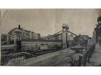 Old large rare postcard-Berlin-1904-Pedestrian Bridge-Spree