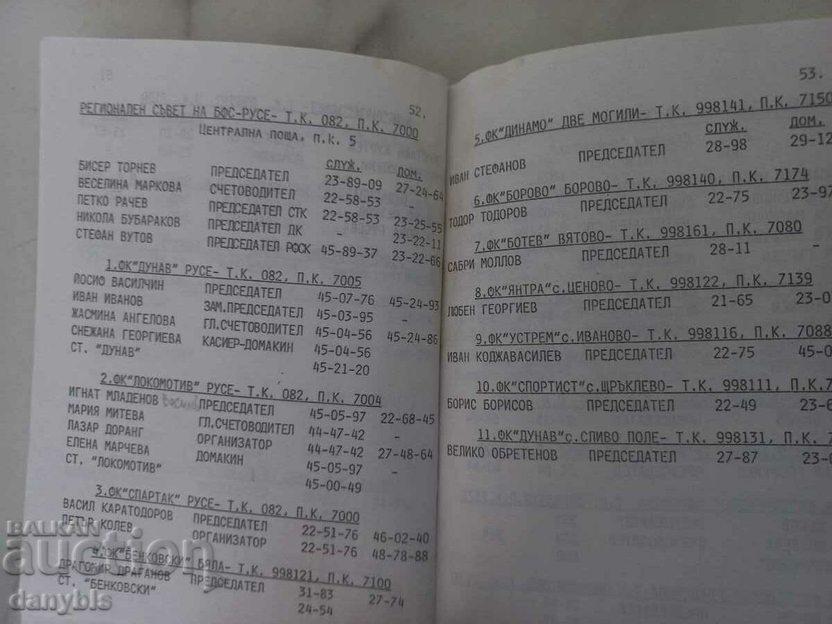 Auction BFS - telephone directory for 1993 Auction BFS - telephone directory for 1993