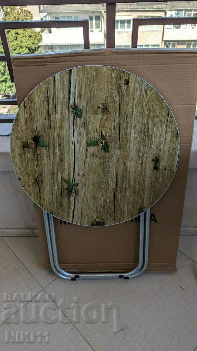 Auction  Folding round table for terrace, picnic, camping, fishing