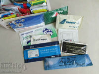 A collection of wet wipes from around the world, unopened