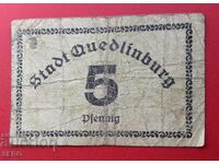 Banknote-Germany-Saxony-Quedlinburg-5 pfennig 1920