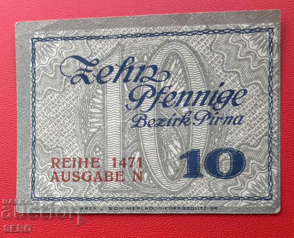 Banknote-Germany-Saxony-Pirna-10 Pfennig 1918