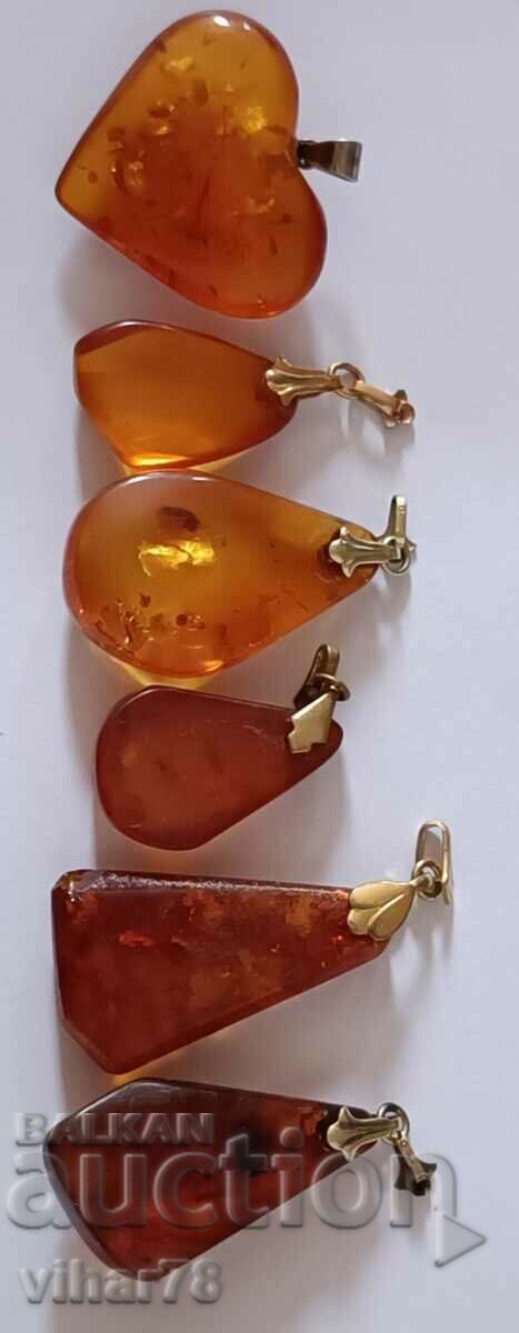 Lot of amber pendants with price 84.99 BGN | € 43.45 Lot of amber pendants with price 84.99 BGN | € 43.45