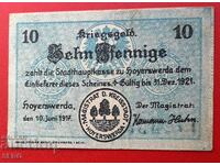 Banknote-Germany-Saxony-Hoyeswerda-10 Pfennig 1917