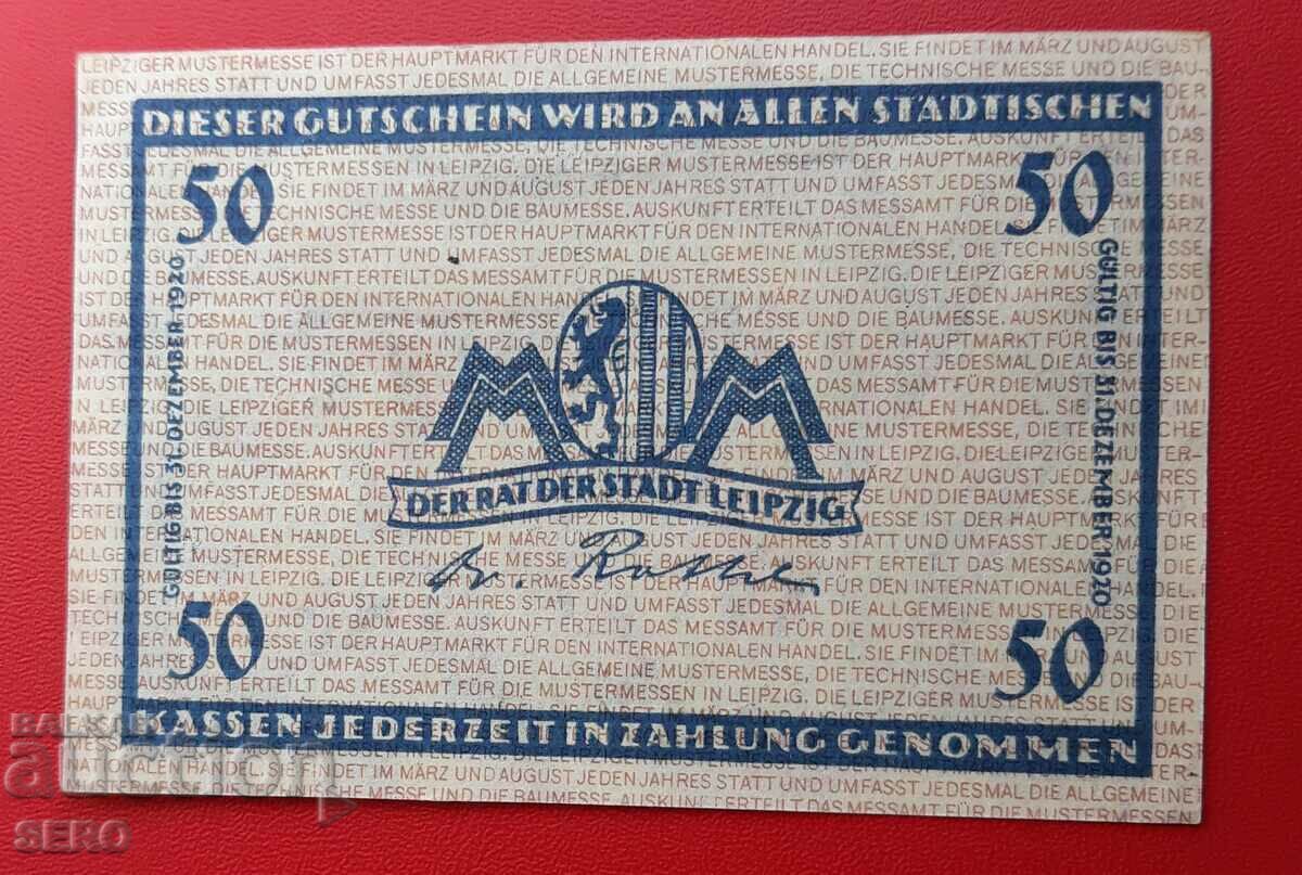 Banknote-Germany-Saxony-Leipzig-50 pfennig 1920