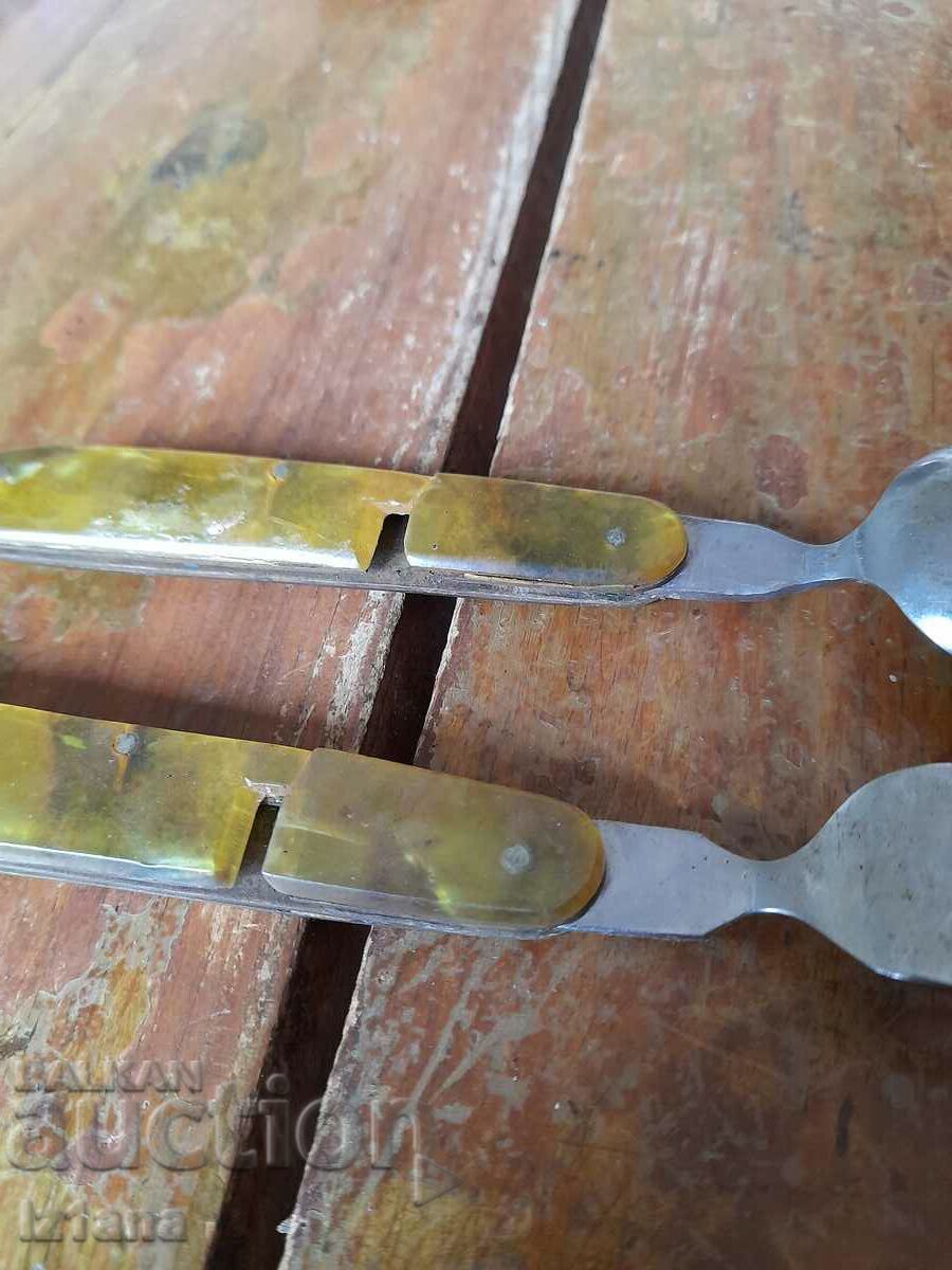 Old folding fork and spoon P. Denev - 7