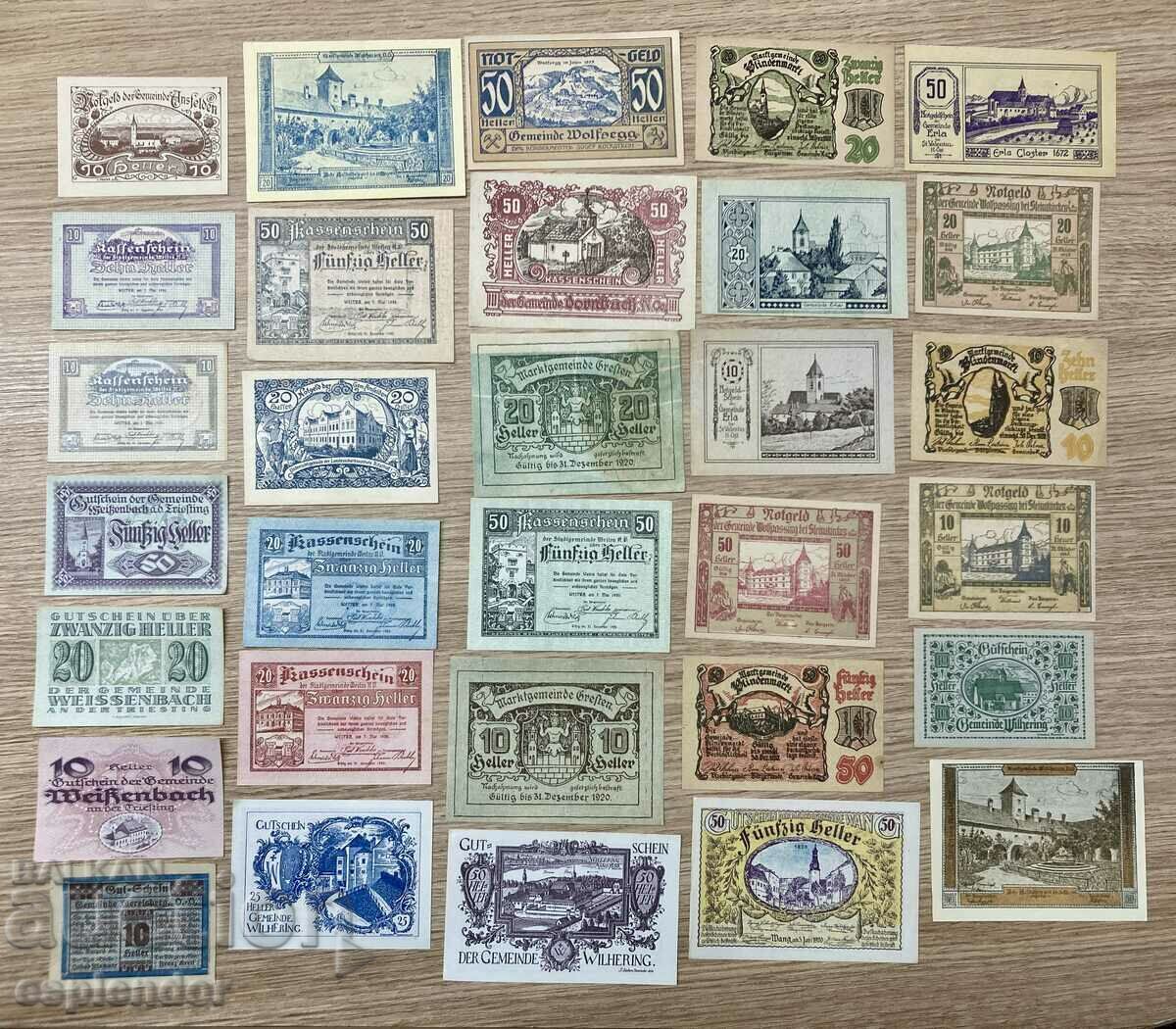 BZC! Lot nr. 2 bancnote Austria notgeld/hellers