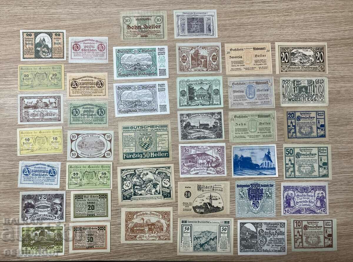 BZC! Lot nr. 3 bancnote Austria notgeld/hellers