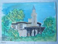 Old watercolor drawing - Balchik, Palace