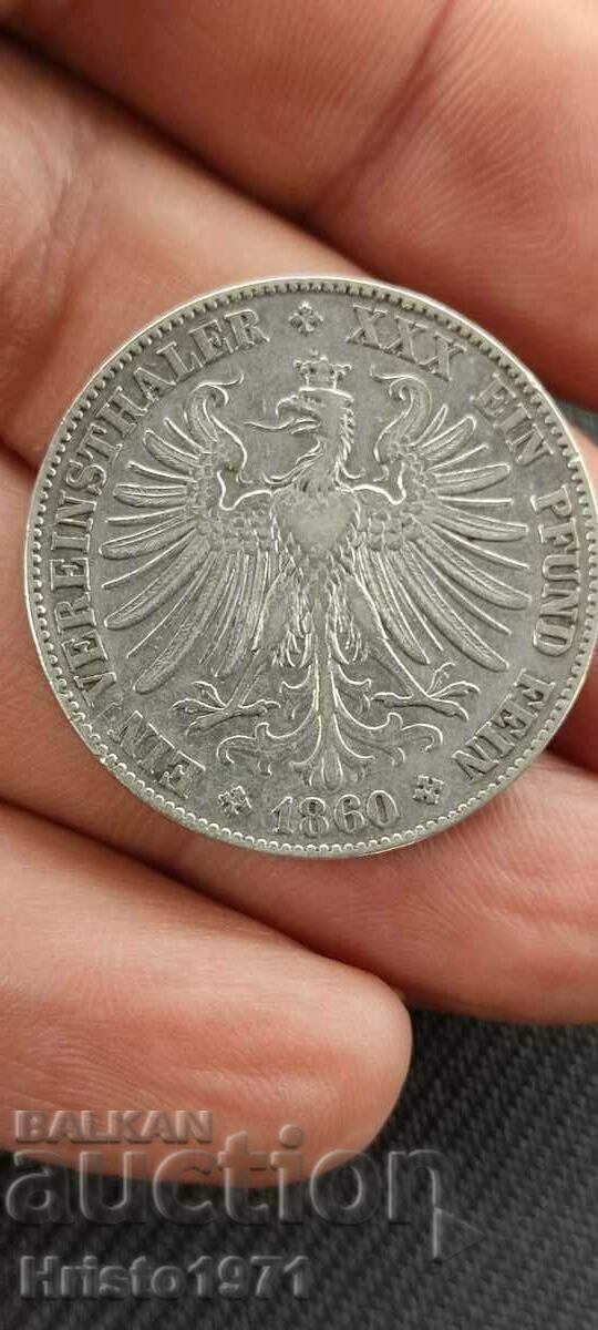 1 Thaler 1860 Frankfurt with price 200.00 BGN | € 102.26 1 Thaler 1860 Frankfurt with price 200.00 BGN | € 102.26