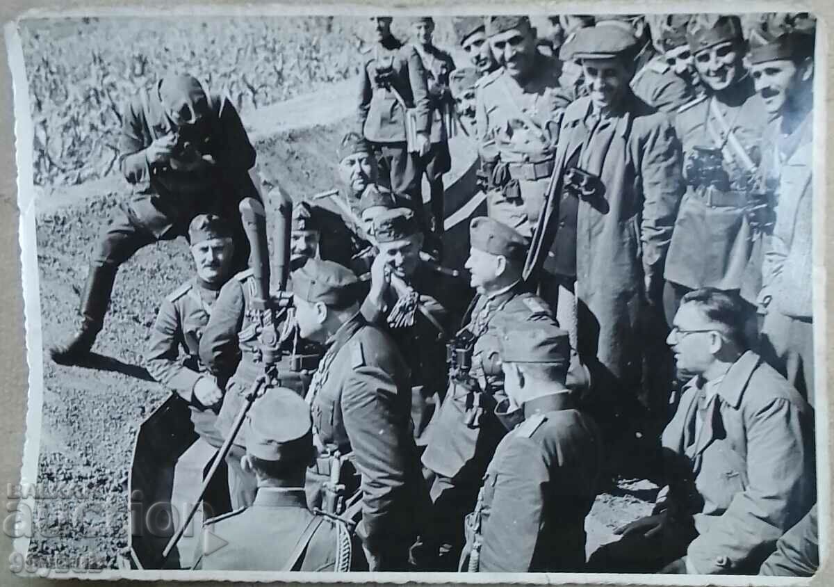 Old photo senior military, maneuvers in Popovo