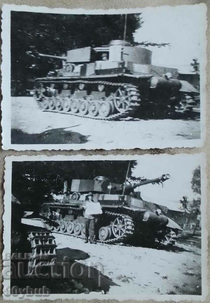 2 old photos of a Maybach tank