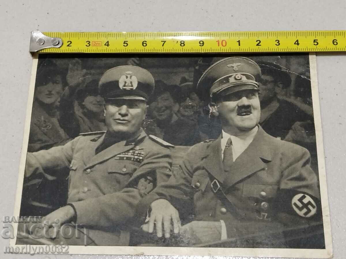 Auction Postcard picture Adolf Hitler Mussolini print Auction Postcard picture Adolf Hitler Mussolini print