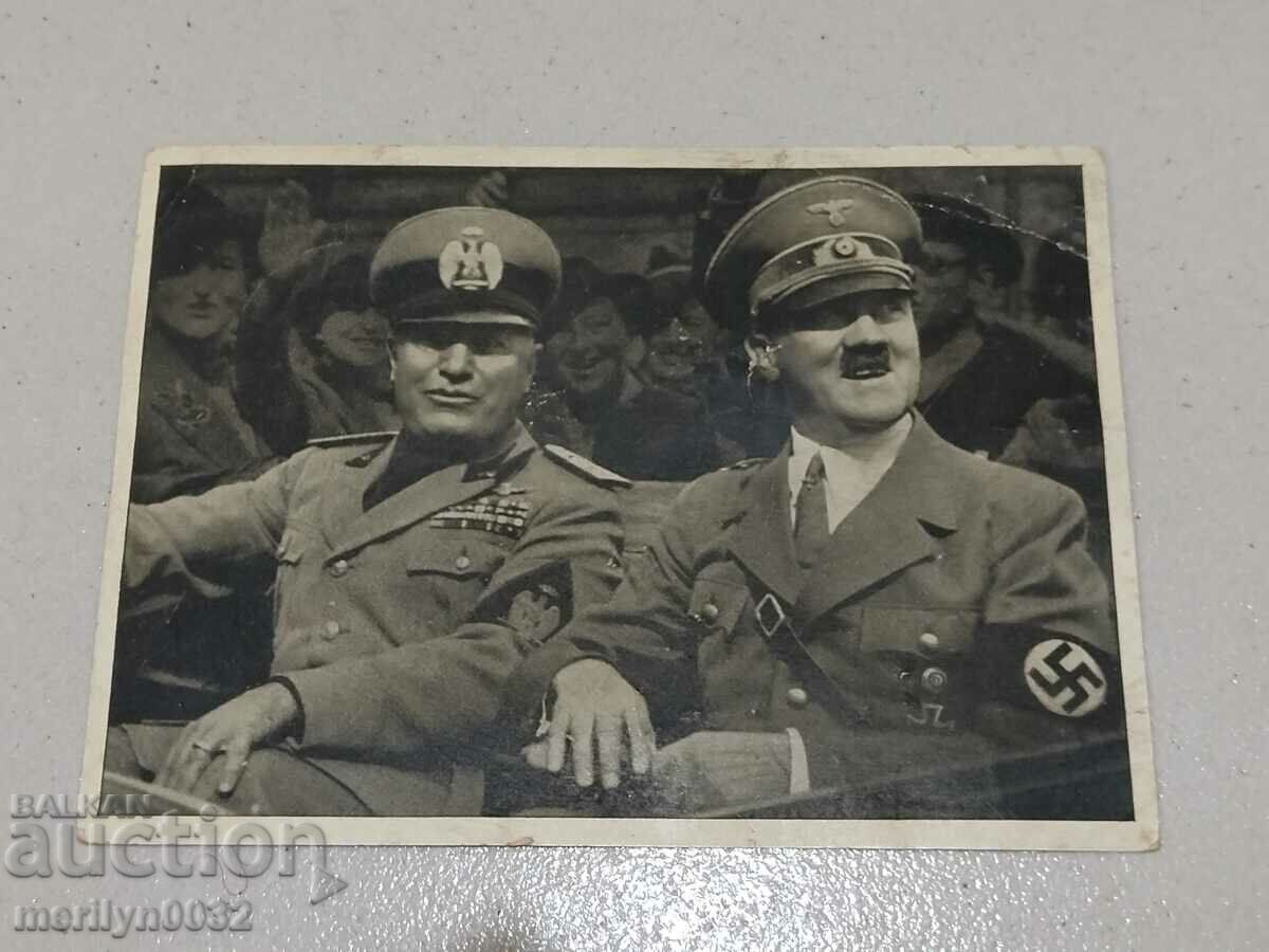 Postcard picture Adolf Hitler Mussolini print