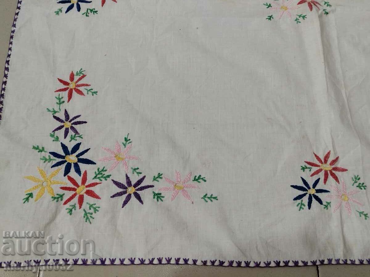 Auction  Old embroidered check, tablecloth, milo, Bulgarian embroidery