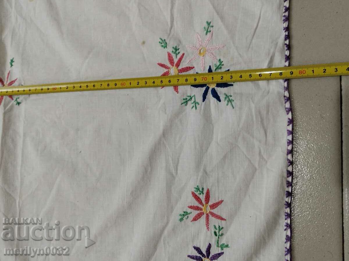 Old embroidered check, tablecloth, milo, Bulgarian embroidery - 5