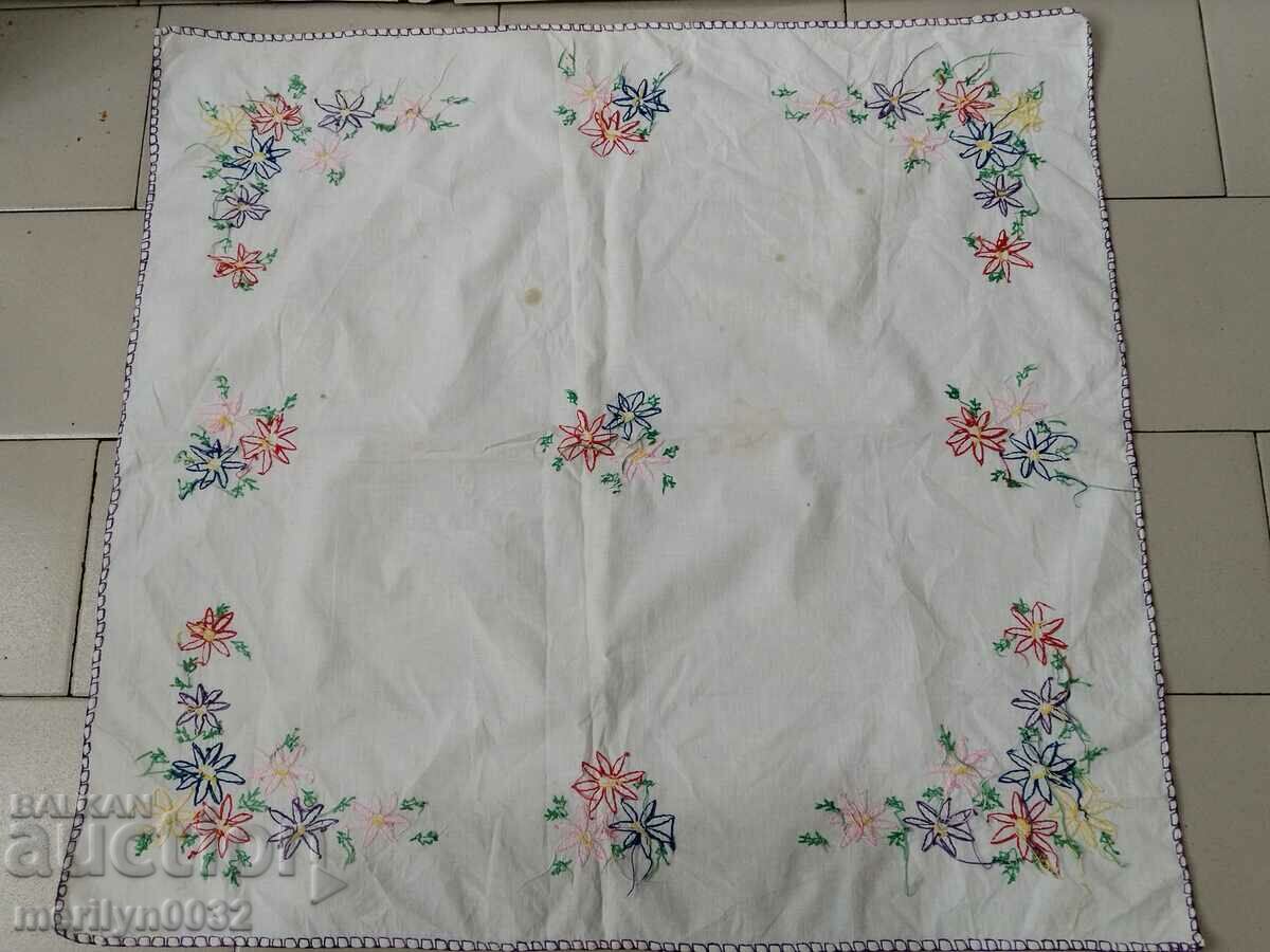 Old embroidered check, tablecloth, milo, Bulgarian embroidery - 7