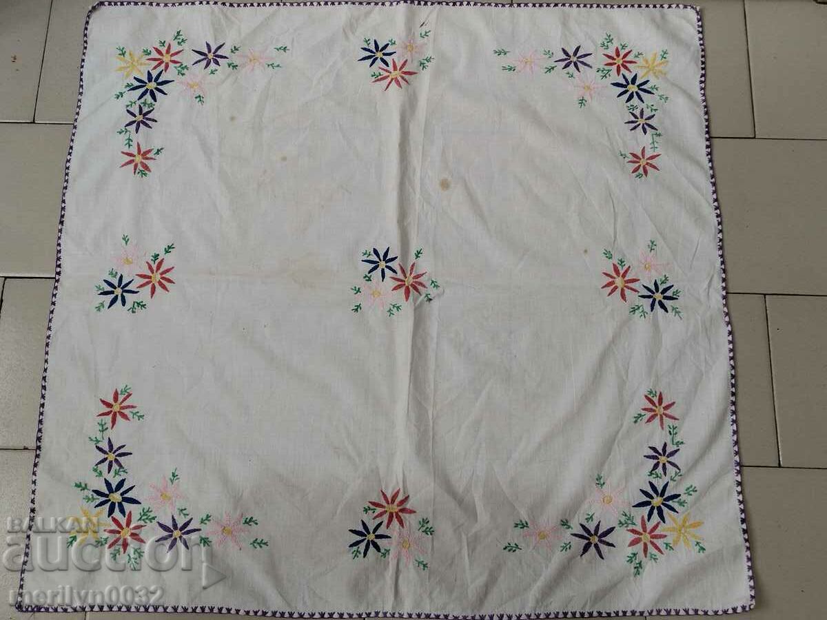 Old embroidered check, tablecloth, milo, Bulgarian embroidery