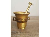 Old small bronze mortar and pestle set