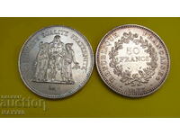 Two pieces of 50 franc silver