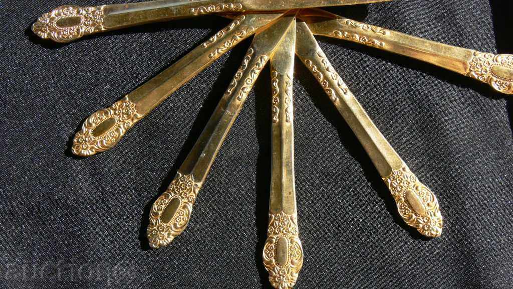 Gold-plated utensils 6pcs STAINLESS STEEL with price 35.00 BGN | € 17.90 Gold-plated utensils 6pcs STAINLESS STEEL with price 35.00 BGN | € 17.90