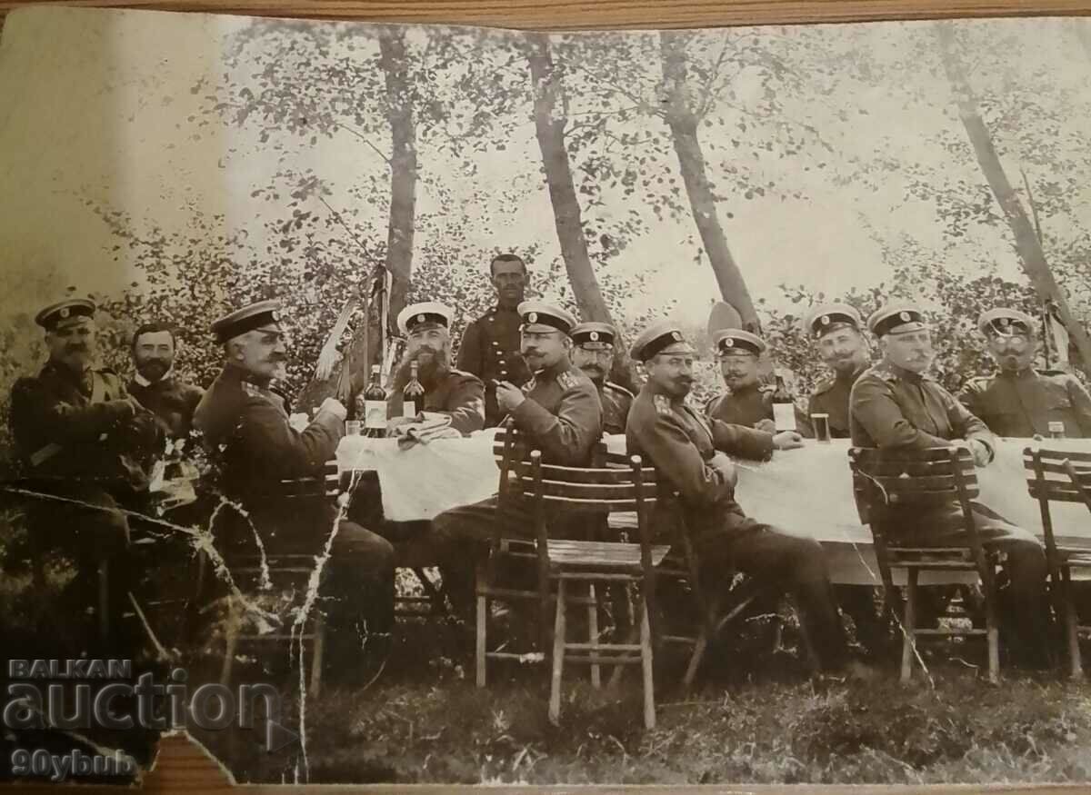 Old photo paper thin senior military on table red cross with price 80.00 BGN | € 40.90
