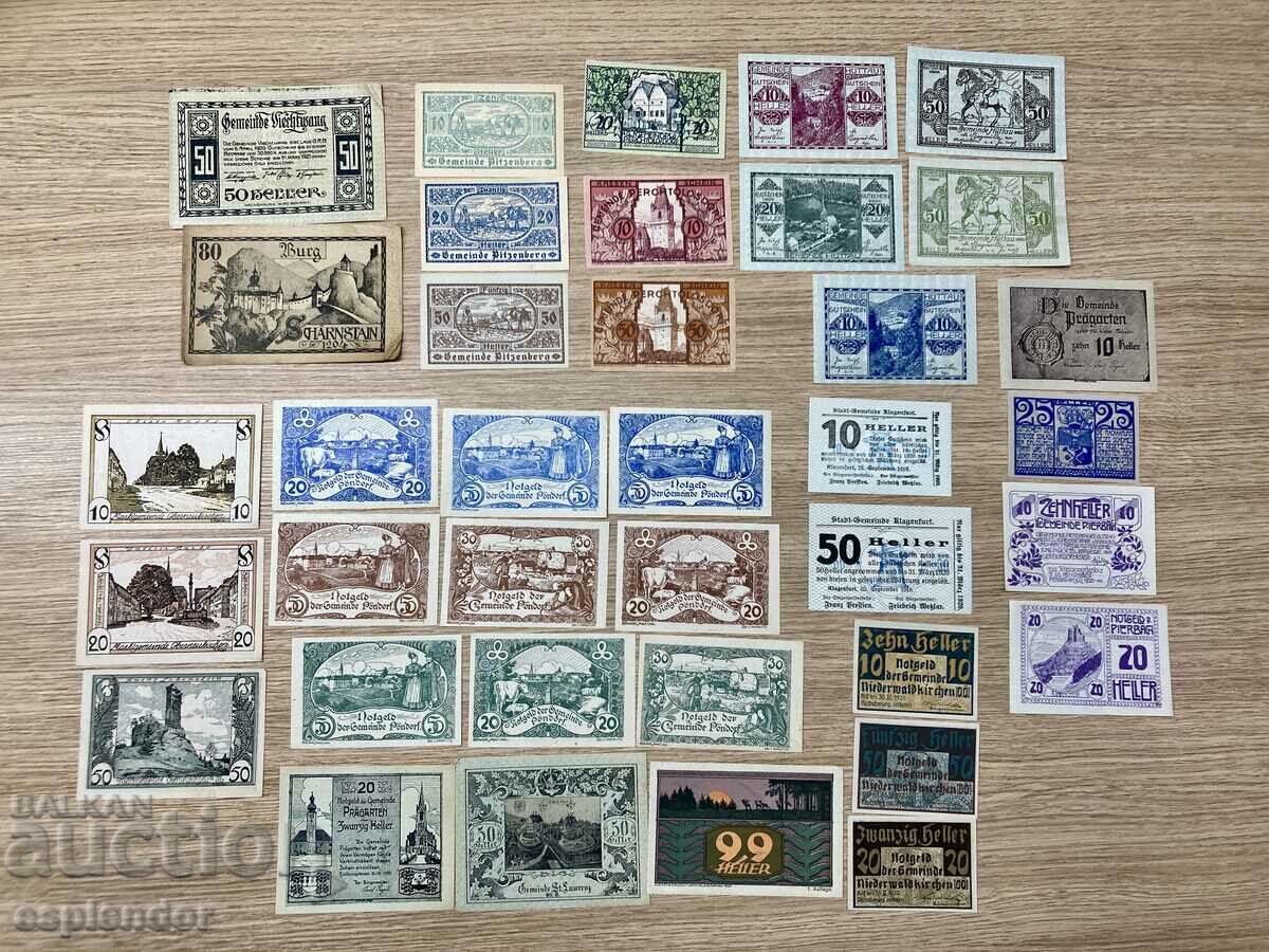 BZC! Lot nr. 10 bancnote Austria notgeld/hellers