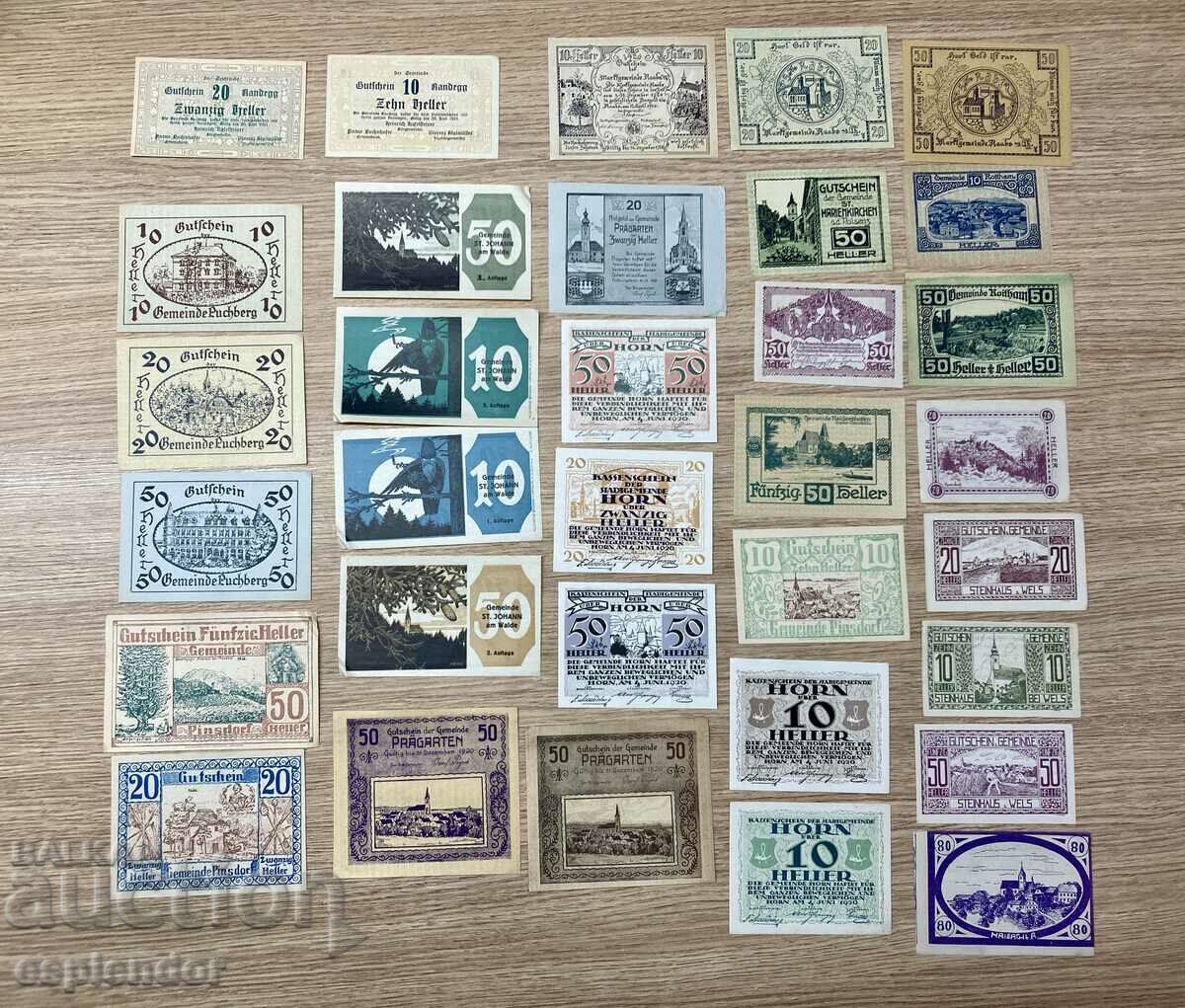 BZC! Lot No. 11 Banknotes Austria Notgeld/Hellers