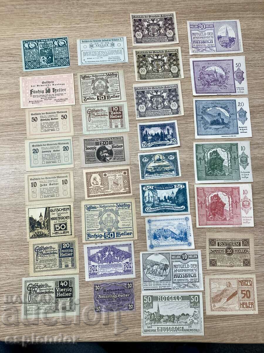 BZC! Lot nr. 12 bancnote Austria notgeld/hellers