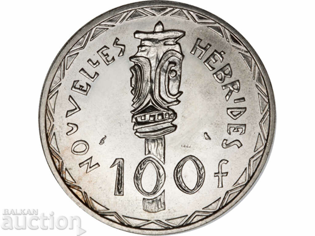 Γαλλικά Vanuatu New Hybrids 100 Francs 1966 Silver UNC