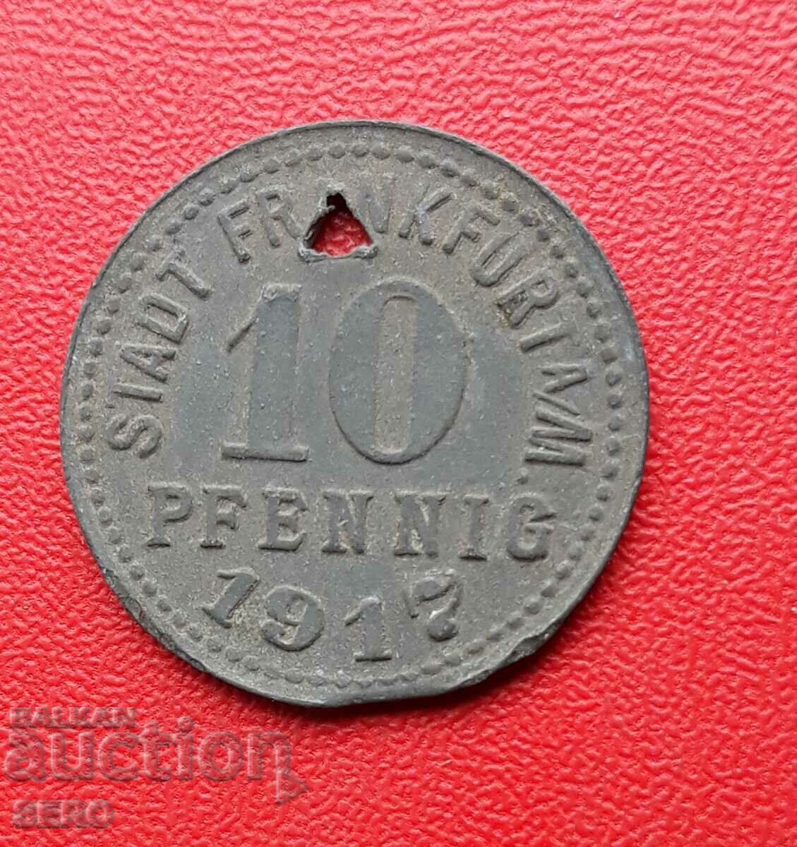 Γερμανία-Έσση-Φρανκφούρτη στο Main-10 Pfennig 1917