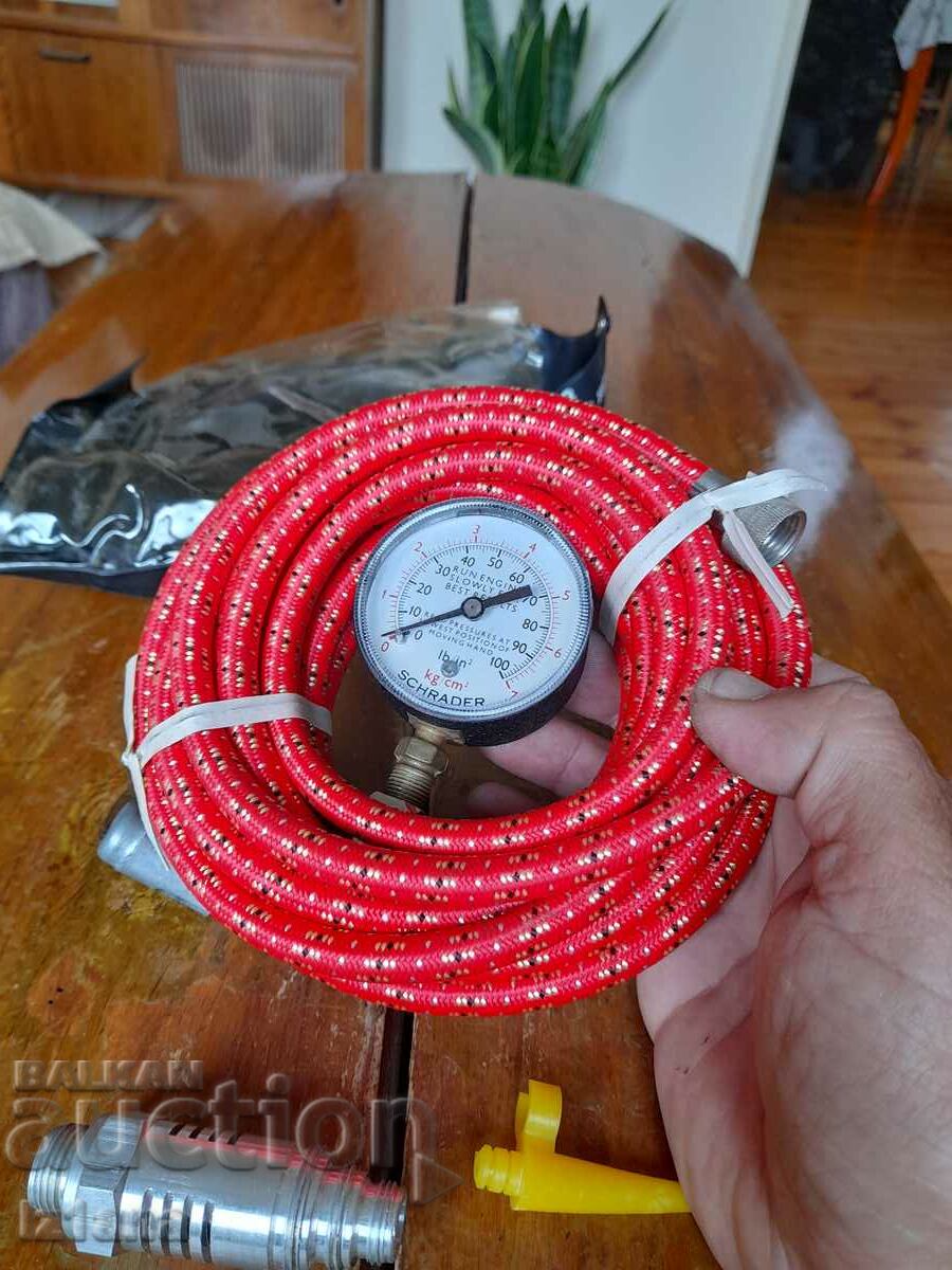 Old hose, manometer for Schrader compressor - 6 Old hose, manometer for Schrader compressor - 6
