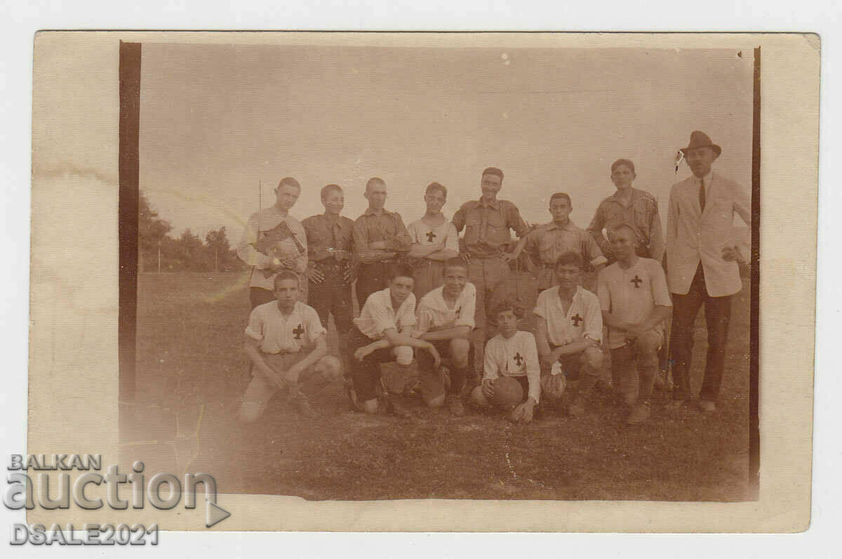 Regatul Bulgariei uniforme de tabără SCOUTS din anii 1920 13,8x8,7cm.