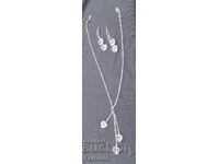 Silver necklace with earrings branded France