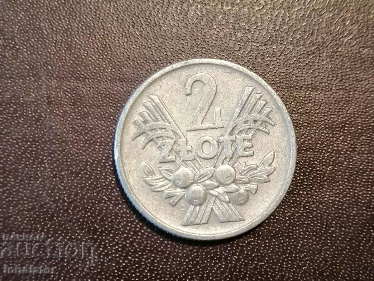 1960 2 zloty Poland Aluminum